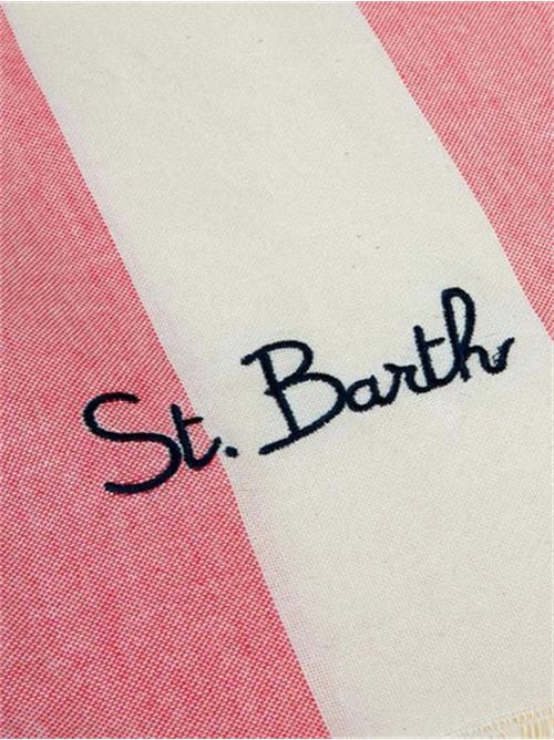 ultra light beach towel with fringe MC2 SAINT BARTH | FOUTAS LIGHT N-02033H41 EMB STRIPES POP